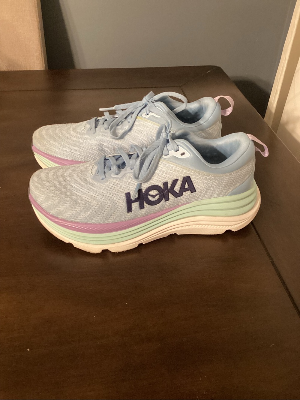 Hoka One One Gaviota 5 Women's Running Shoes Blue/Purple, Size 7.5B